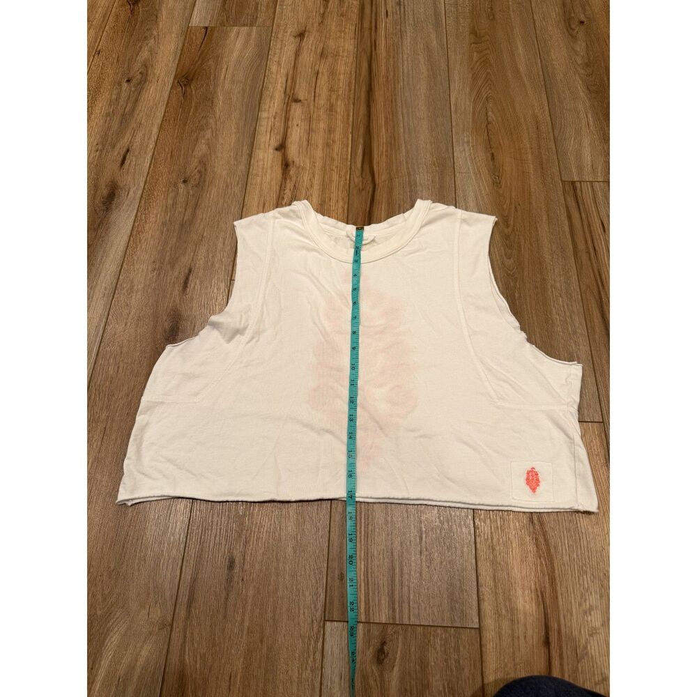 FP Movement Inspire Crochet Logo Tank Cropped White Coral Size S - Picture 3 of 7